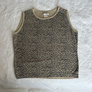Tommy Bahama Animal Print Sleeveless Top MEDIUM Silk Cotton Knit Resort Beach